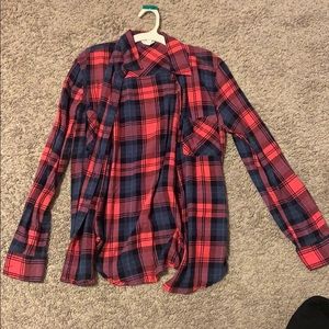 Aeropostale pink and blue flannel M